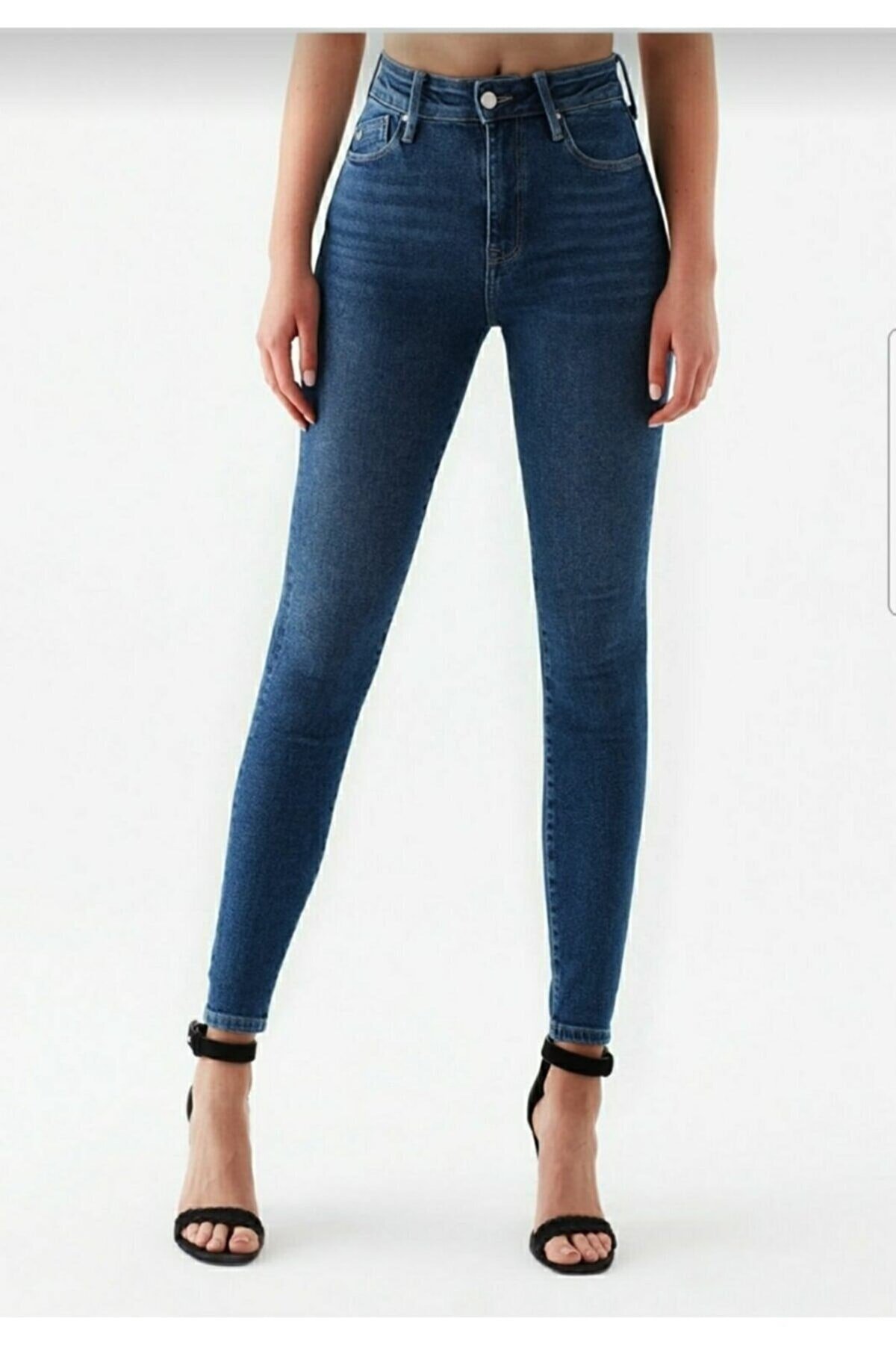 Indigo A.c.a.i.p Jeans Kadın Mavi Yüksel Bel Dar Paça Skinny Likralı Kot Pantalon