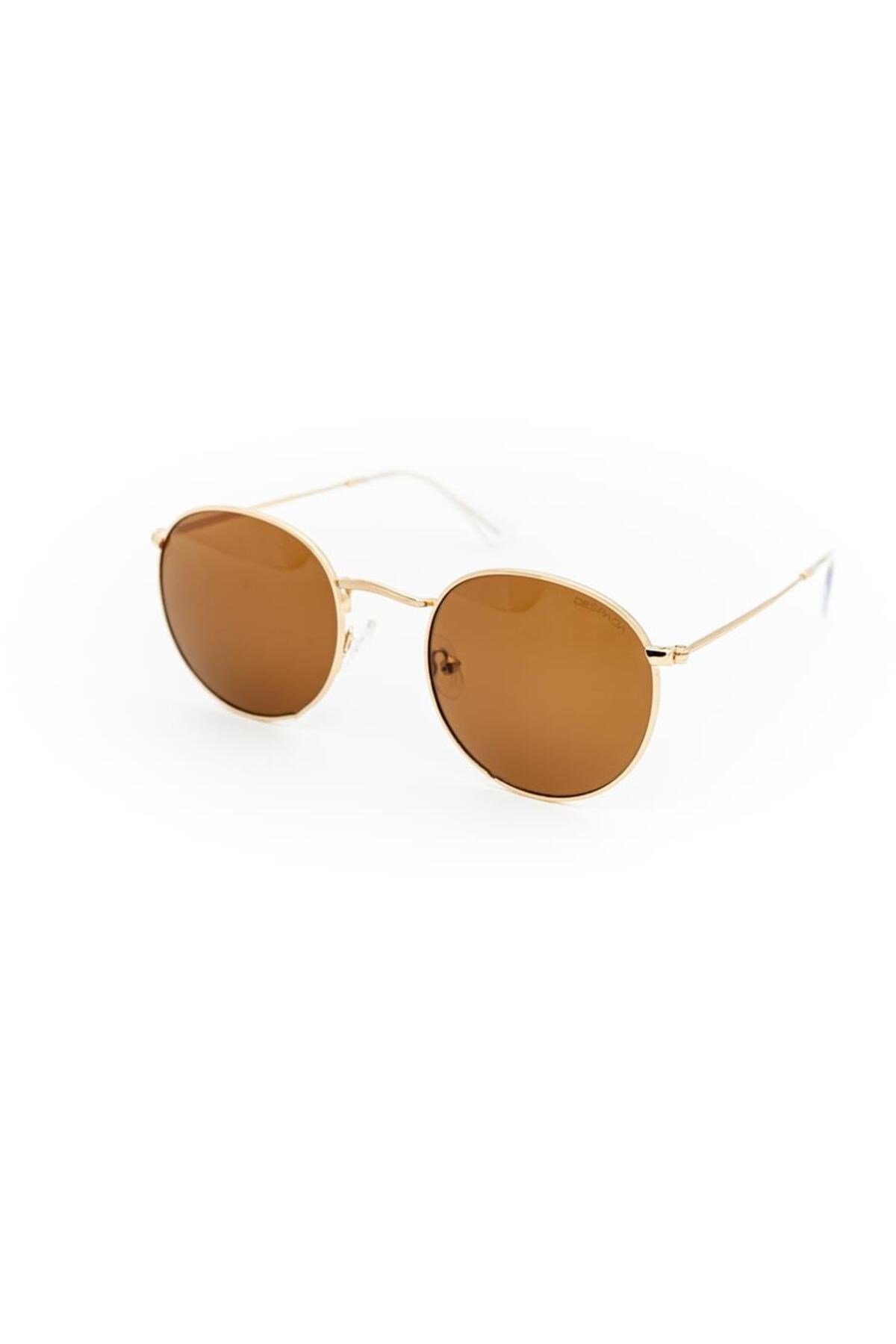 DS 2246 C4 50 Unisex Gold Metal Yuvarlak Güneş Gözlüğü