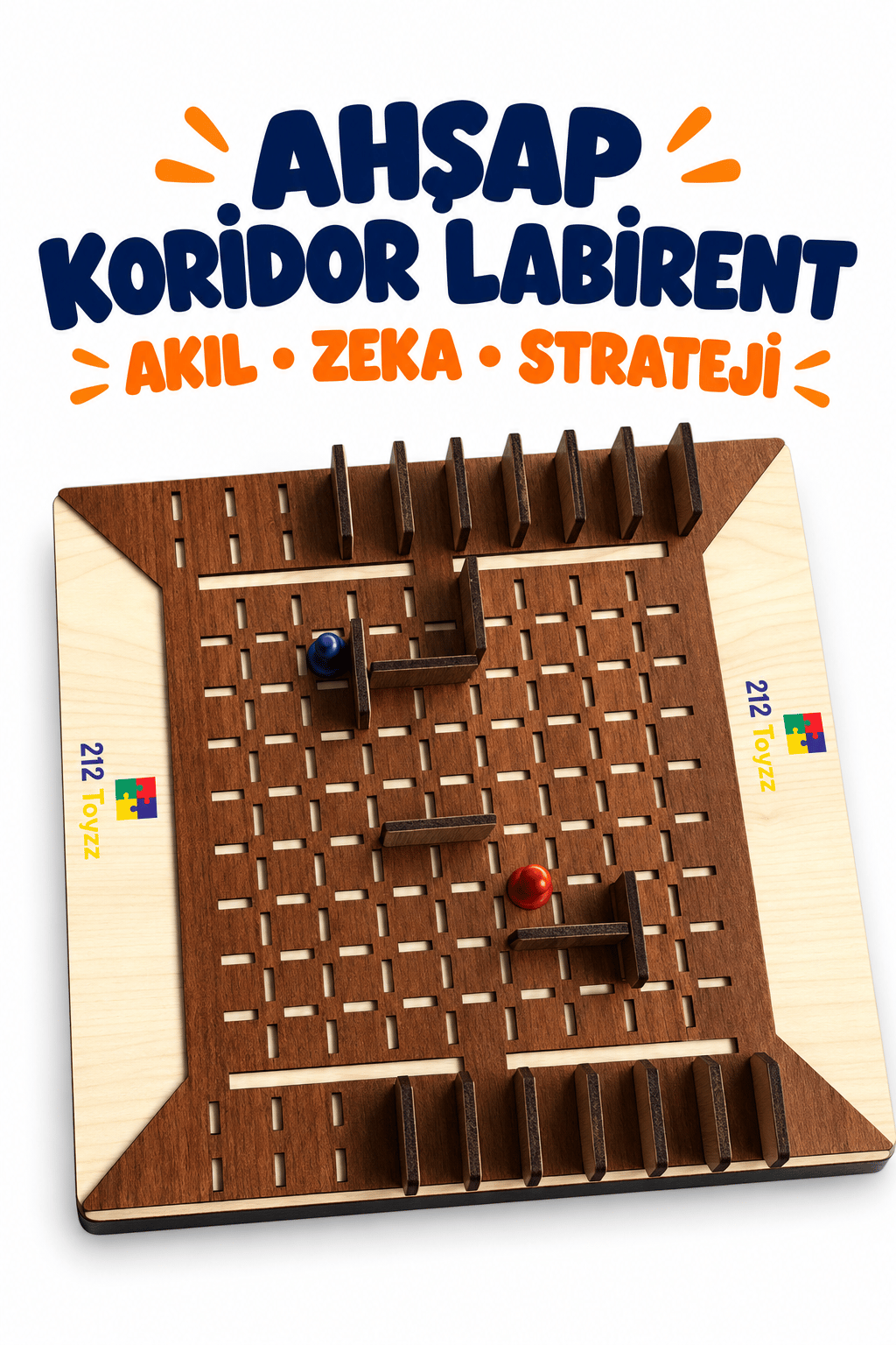 Ahşap Koridor Labirent Oyunu – Çocuklar ve Yetişkinler İçin Akıl, Zeka ve Strateji Geliştirici Eğitici Kutu Oyunu