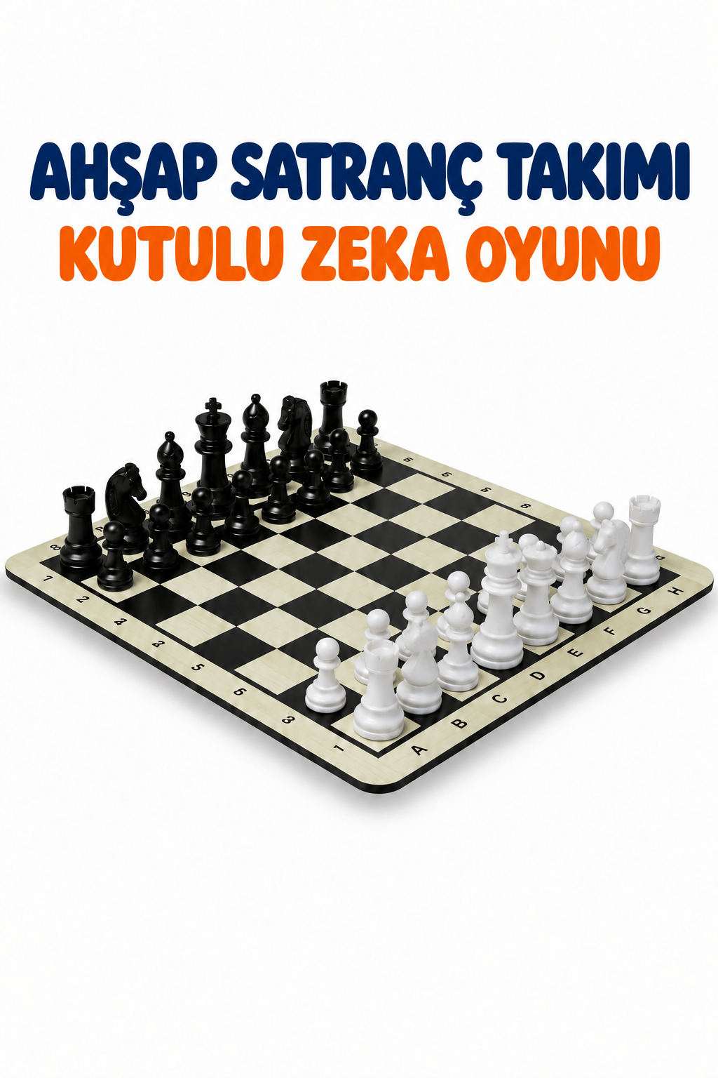 Ahşap Satranç Takımı Kutulu – Çocuklar ve Yetişkinler İçin Eğitici Akıl, Zeka ve Strateji Geliştirici Satranç Oyunu