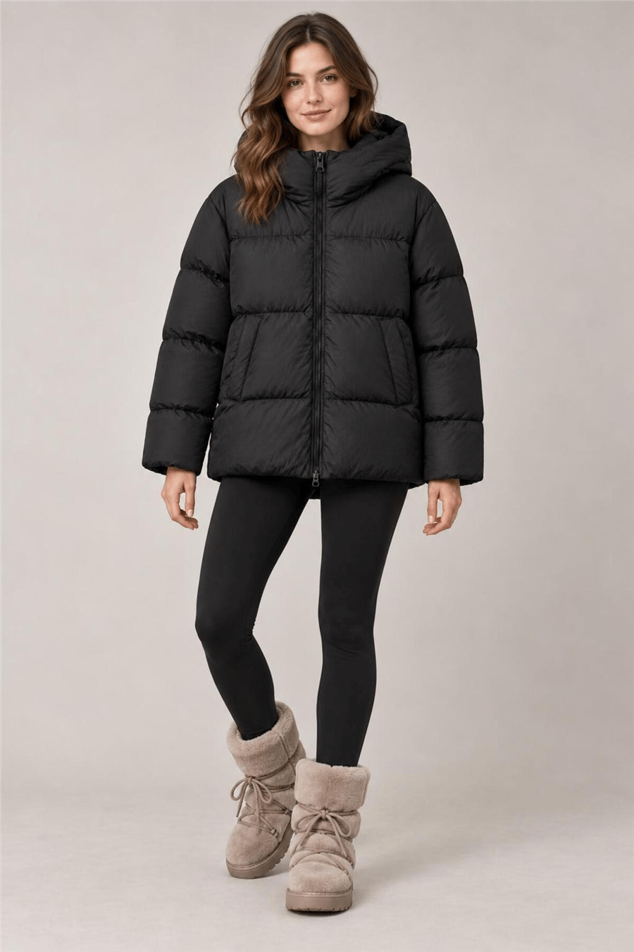Kadın Siyah Basic Şişme Mont MTA027