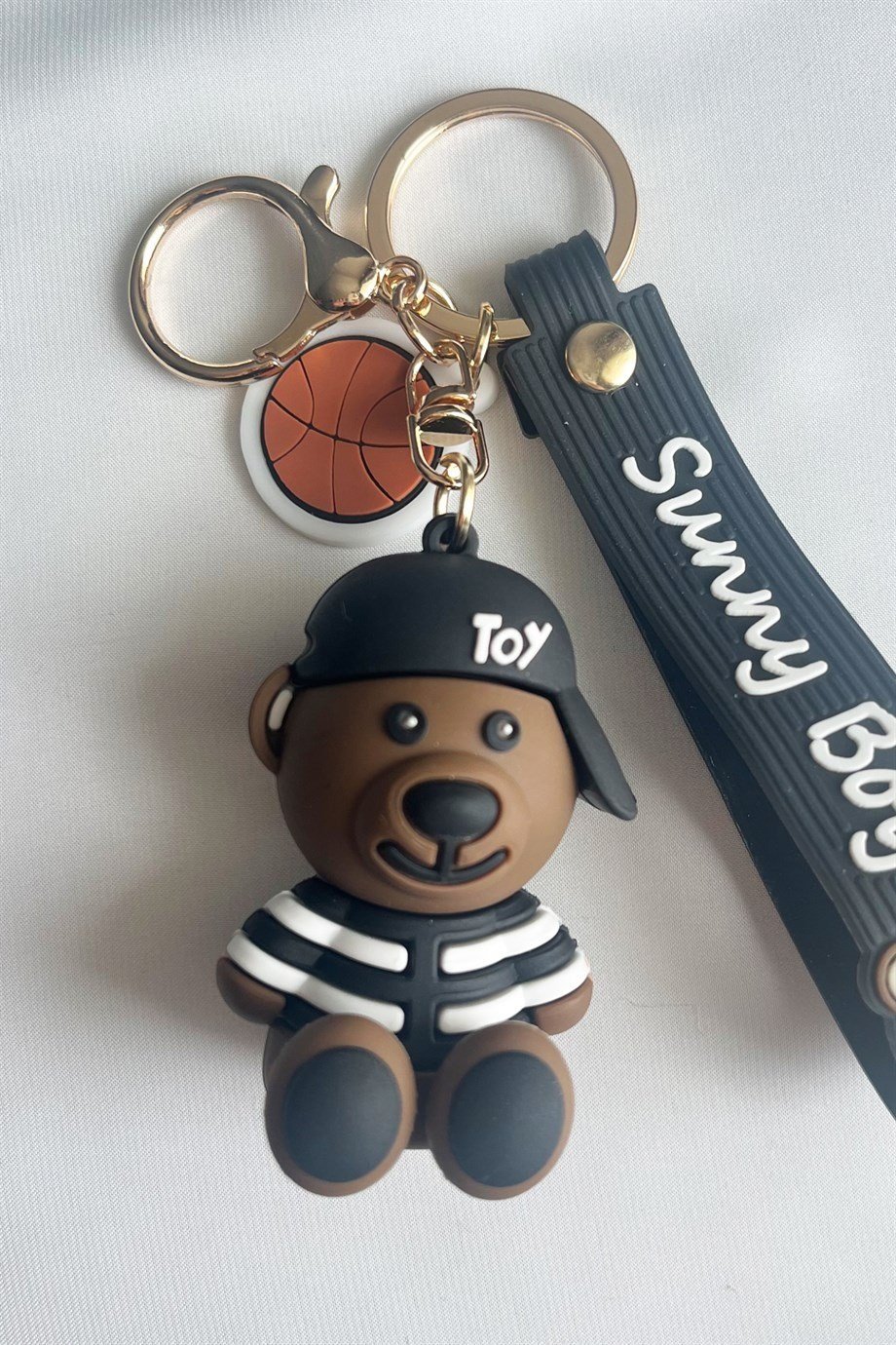 Basketbolcu Sevimli Ayıcık Slikon Anahtarlık