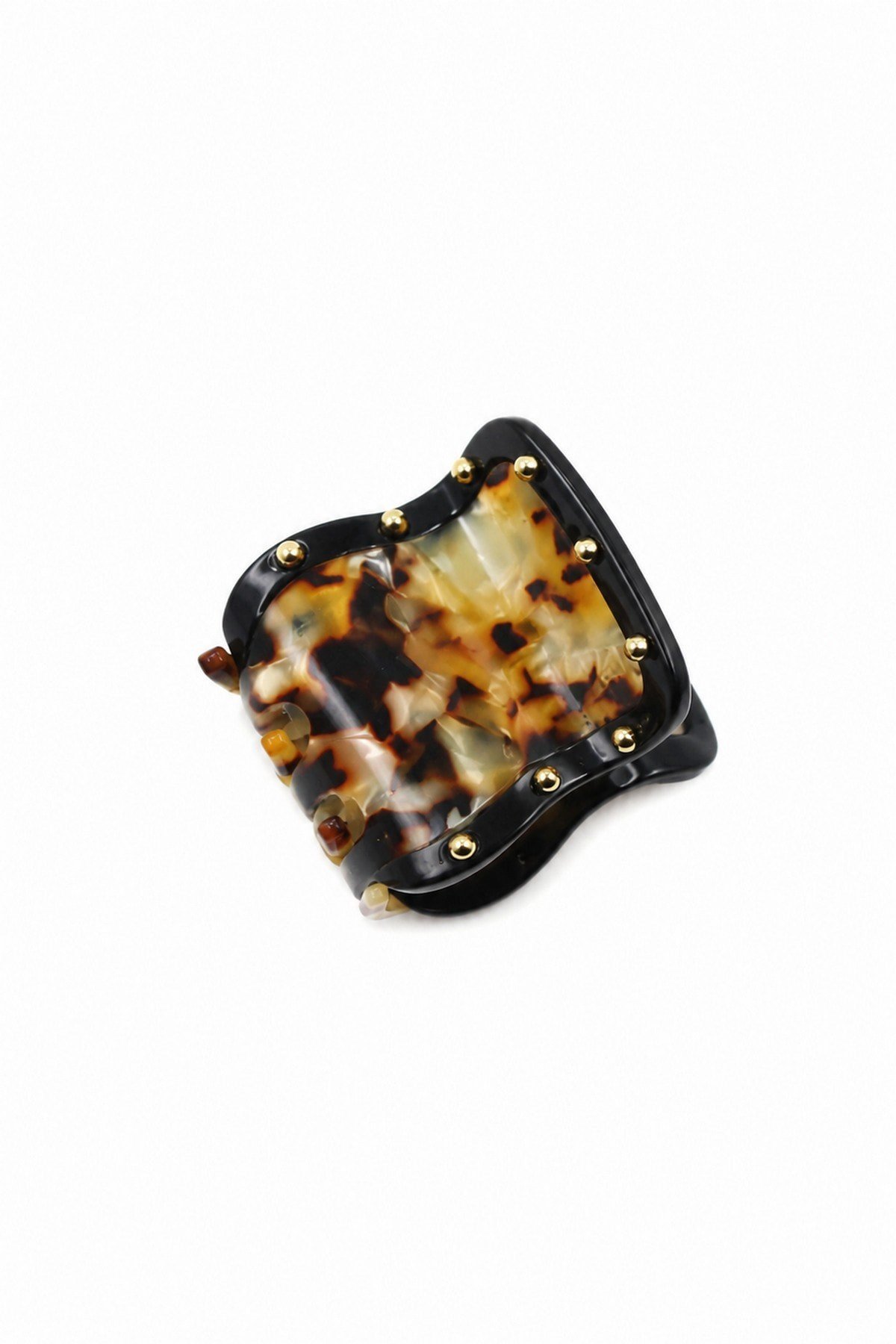 Çerçeve Tasarımlı Minimal Kemik Mandal Toka - Siyah