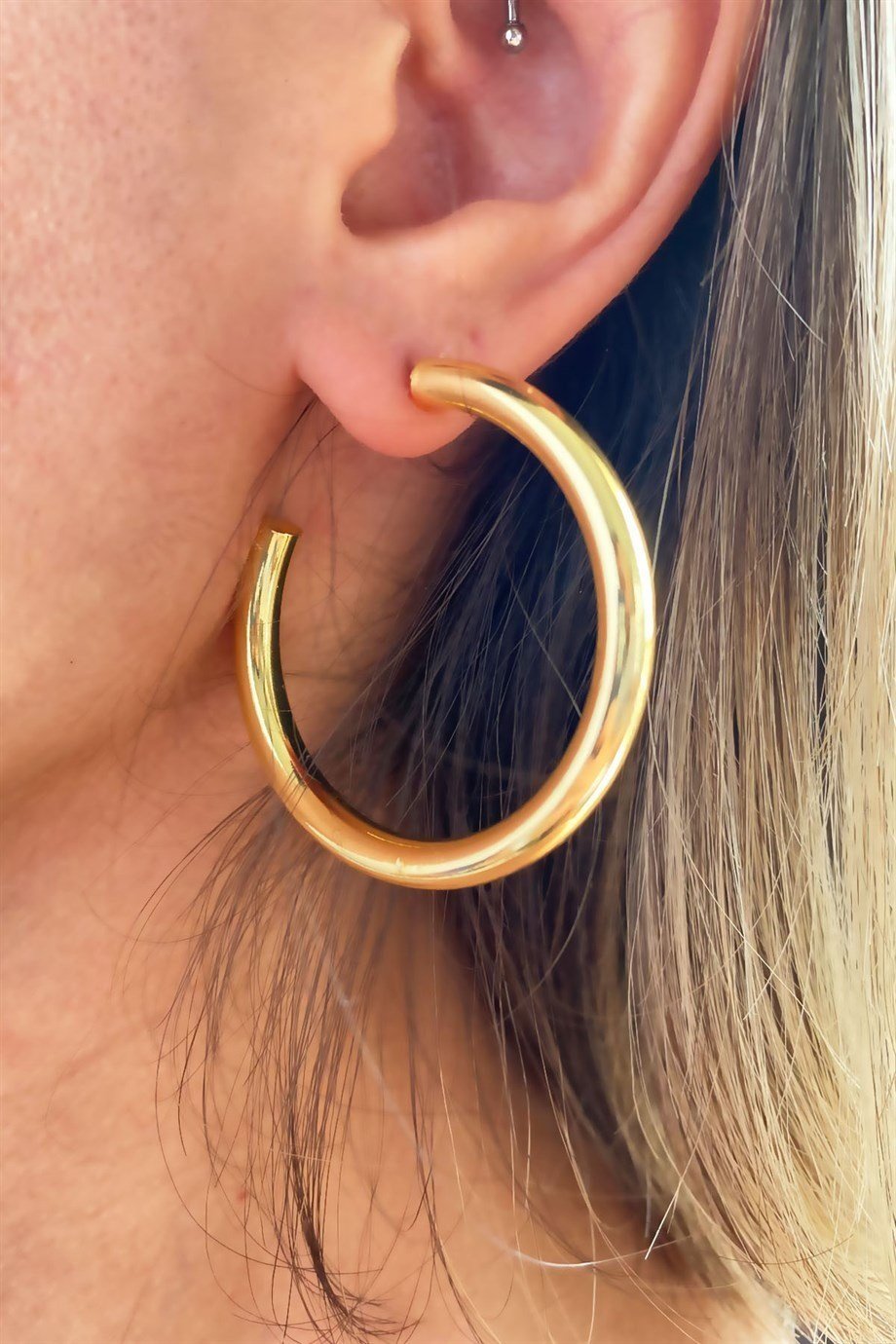 Gold Halka Küpe 4cm