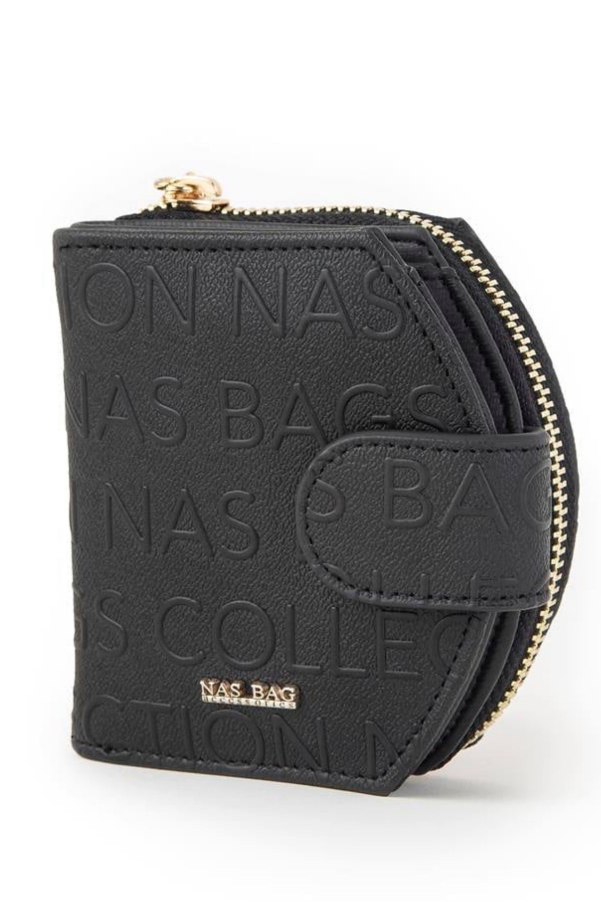 Nas Bag Kadın Çok Fonksiyonlu Cüzdan - Siyah Gofraj