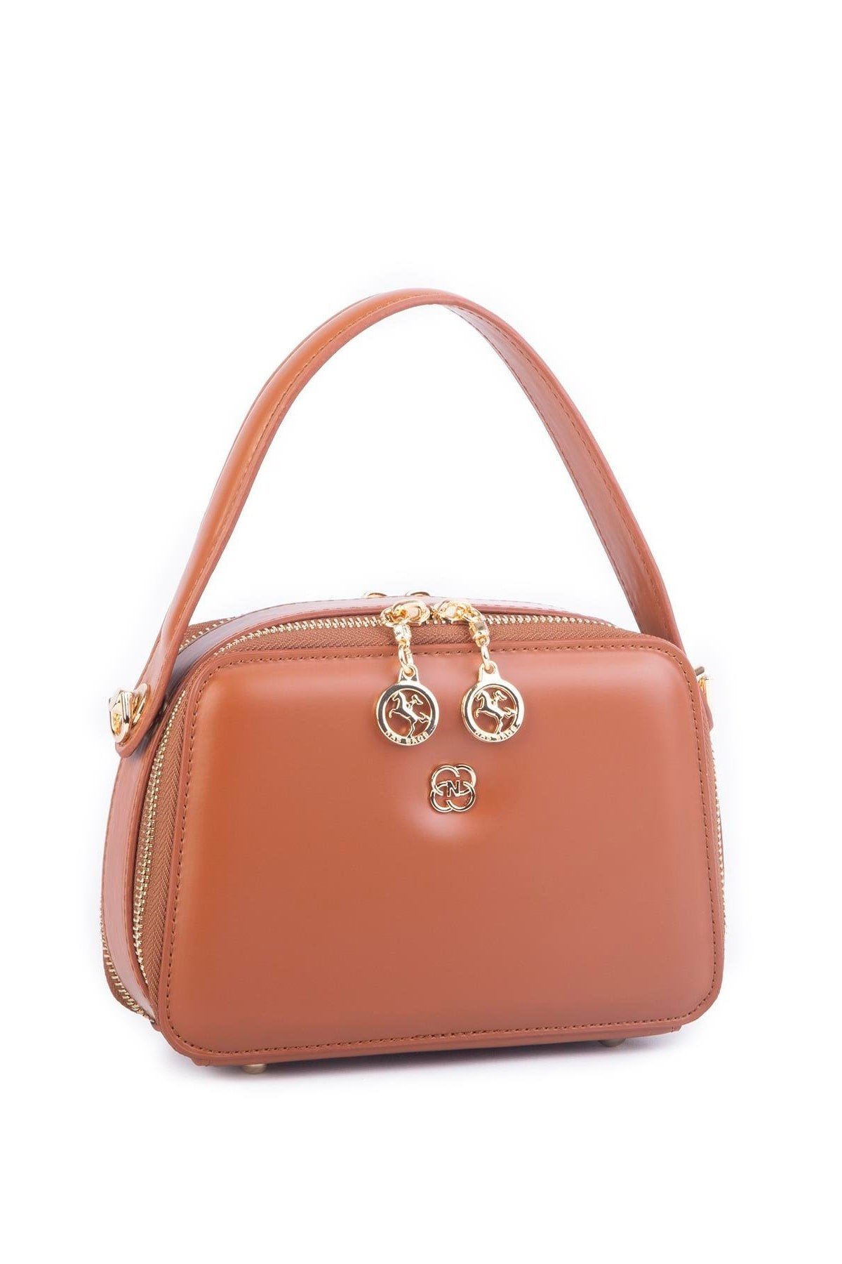 Nas Bag Kadın Mini El ve Çapraz Çanta Taba (en:20 boy :15)