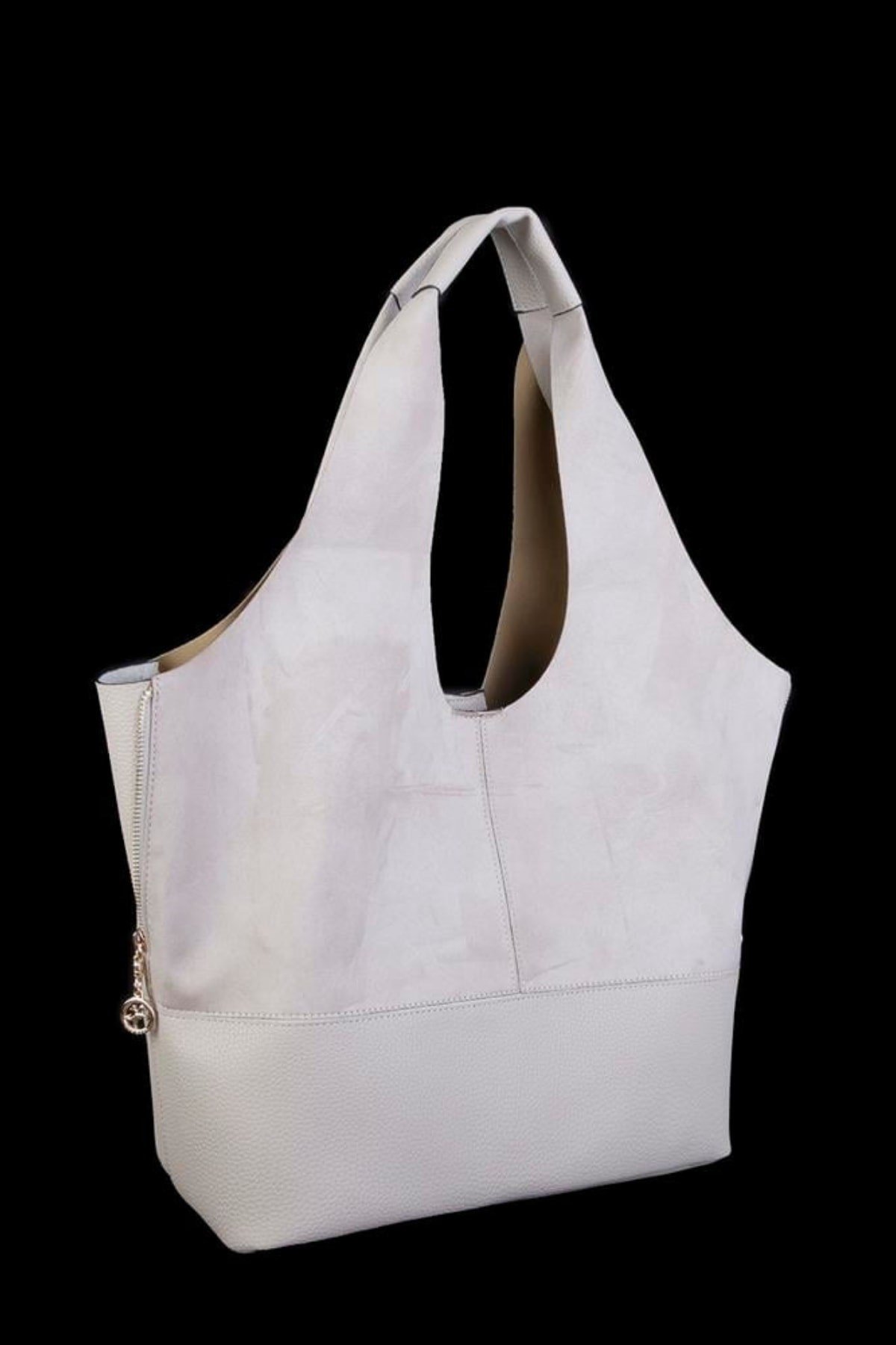 Nas Bag Kadın Omuz Çantası Süet - Krem