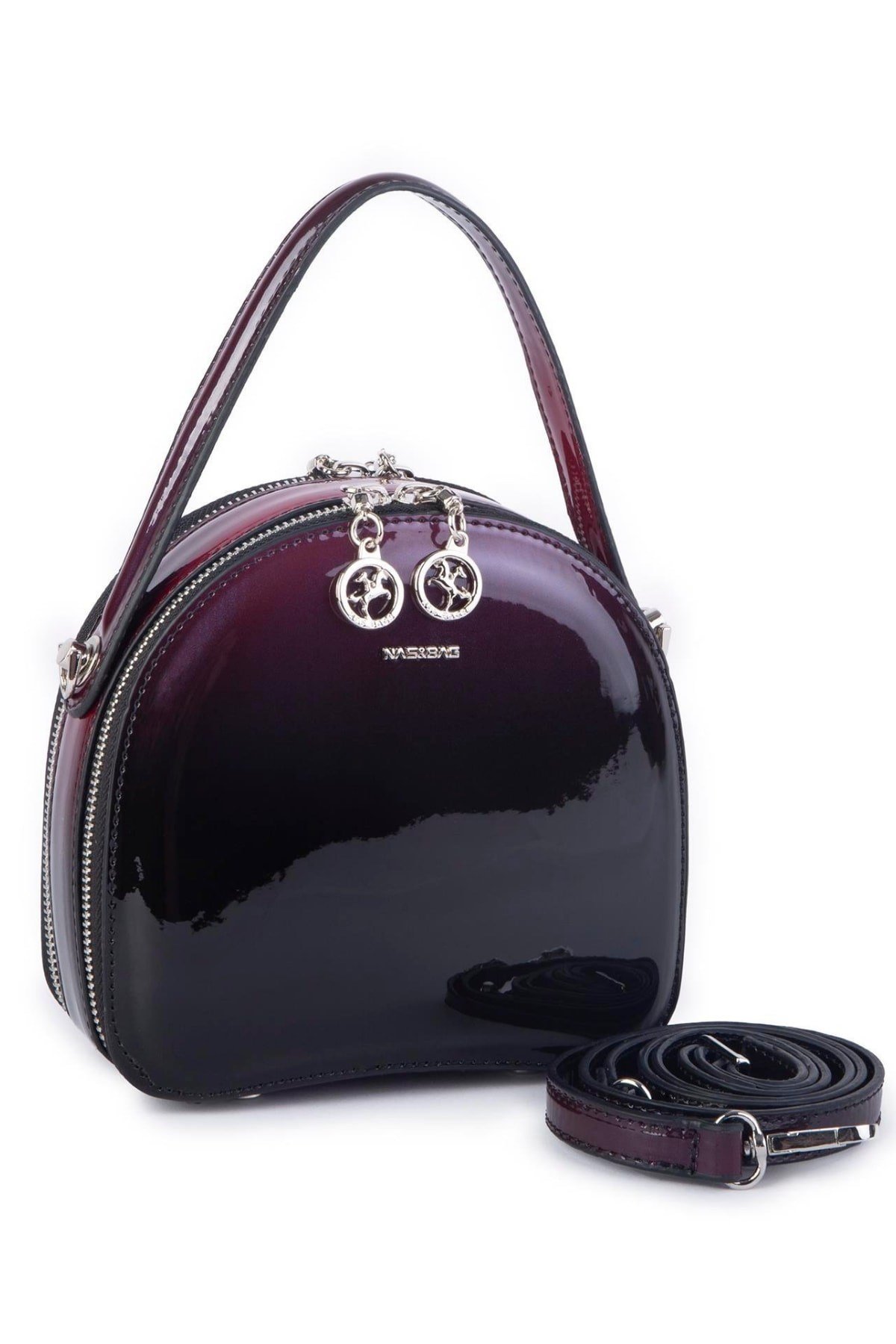 Nas Bag Mini Kadın El ve Çapraz Çanta - Bordo Dumanlı
