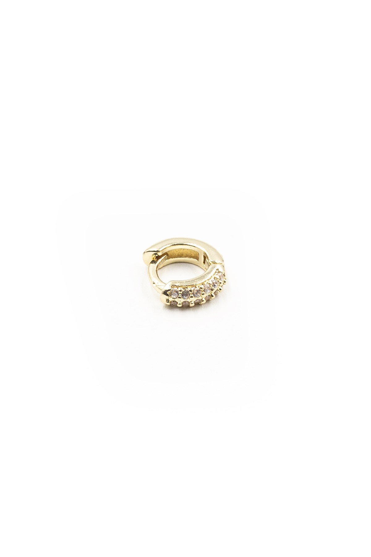 Zirkon Taşlı Şık Halka Tragus Piercing – Gold | Hipoalerjenik, Dayanıklı