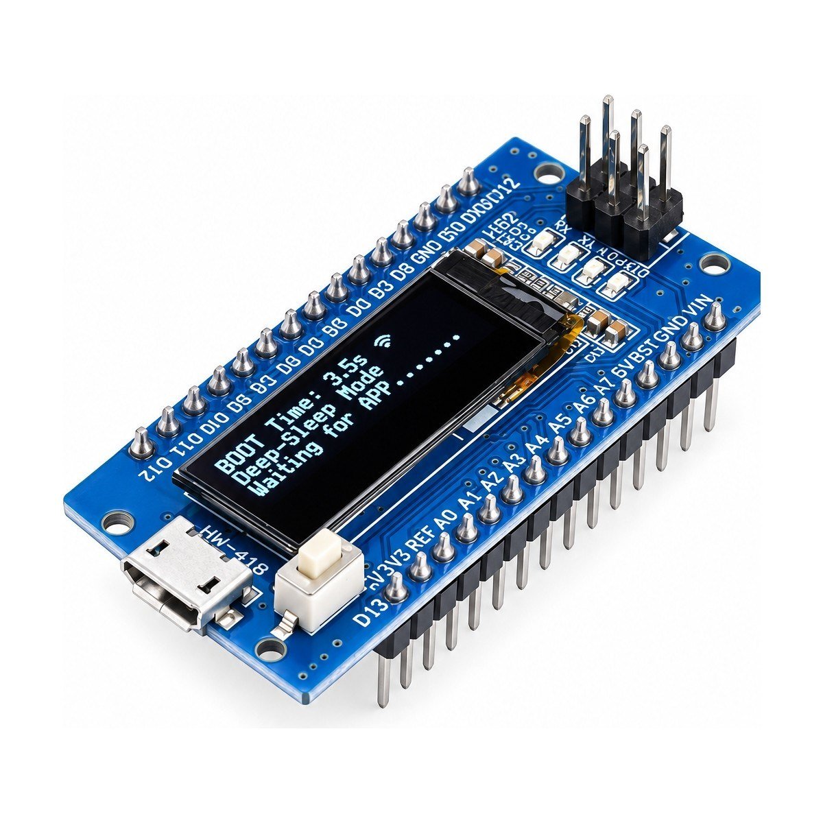0.91 Inç 128X32 OLED Ekranlı ATMEGA328P Nano Uyumlu CH340C Geliştirme Kartı