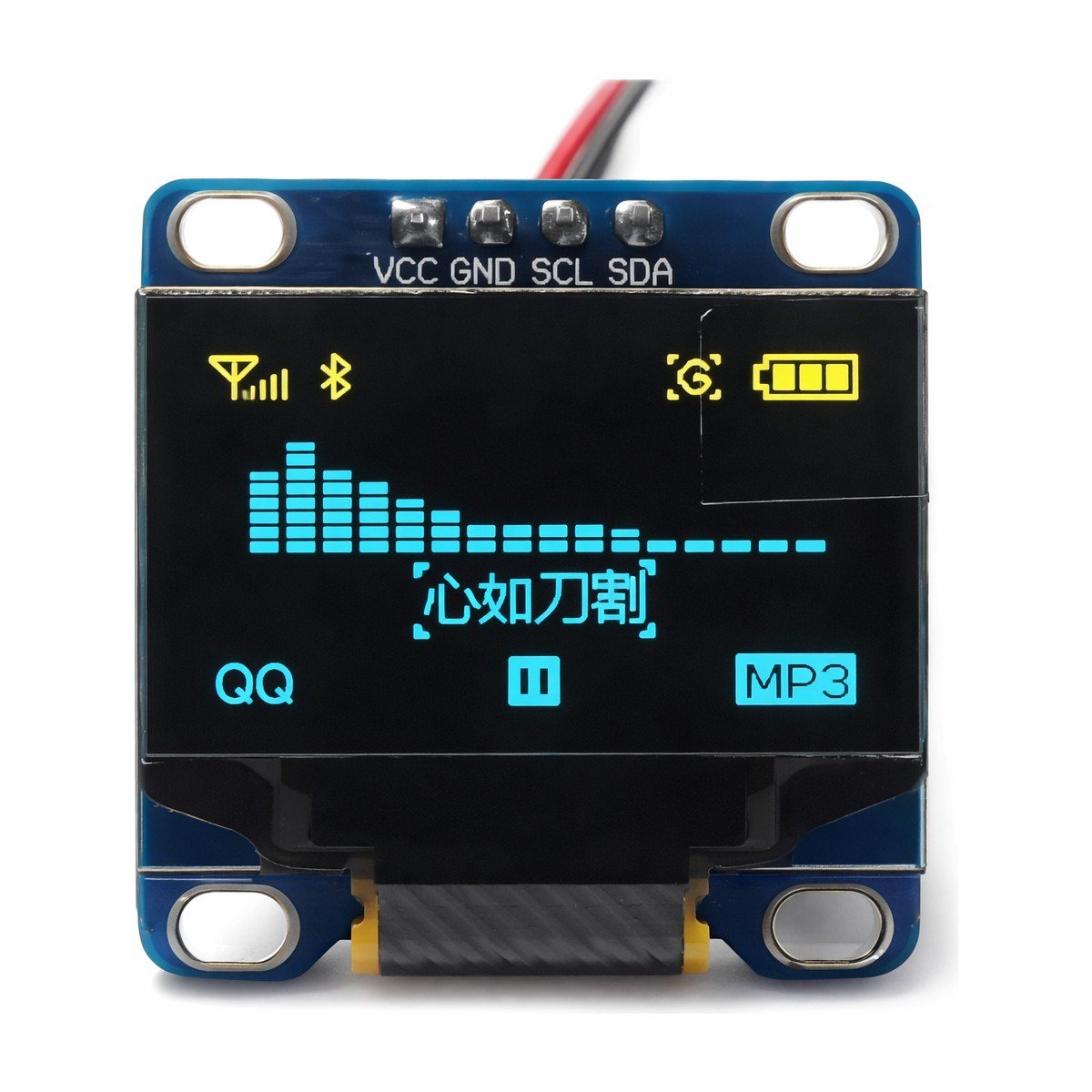 OEM 128X64 0.96 Inch OLED Grafik LCD Ekran - 4 Pin  Mavi-Sarı