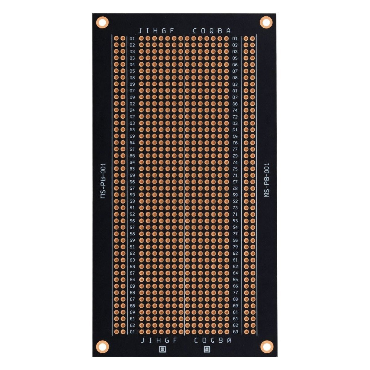 OEM PCB-001 900 Noktalı Siyah Bakırlı Çift Yüzlü Pcb Proto Board (164X64MM)