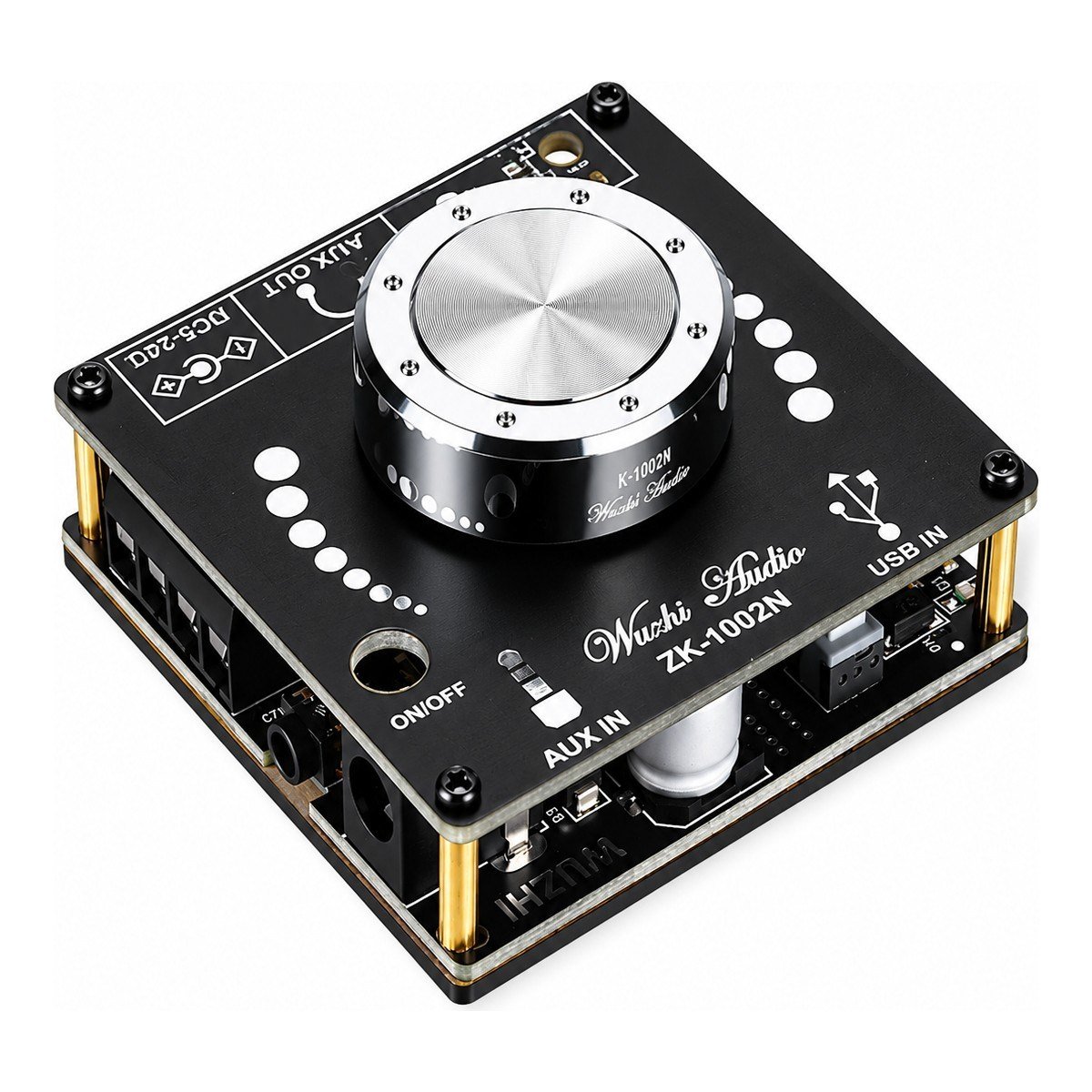 ZK-1002M 2X100W Bluetooth 5.0 USB Aux Stereo Amfi Modülü – Ses Kontrollü