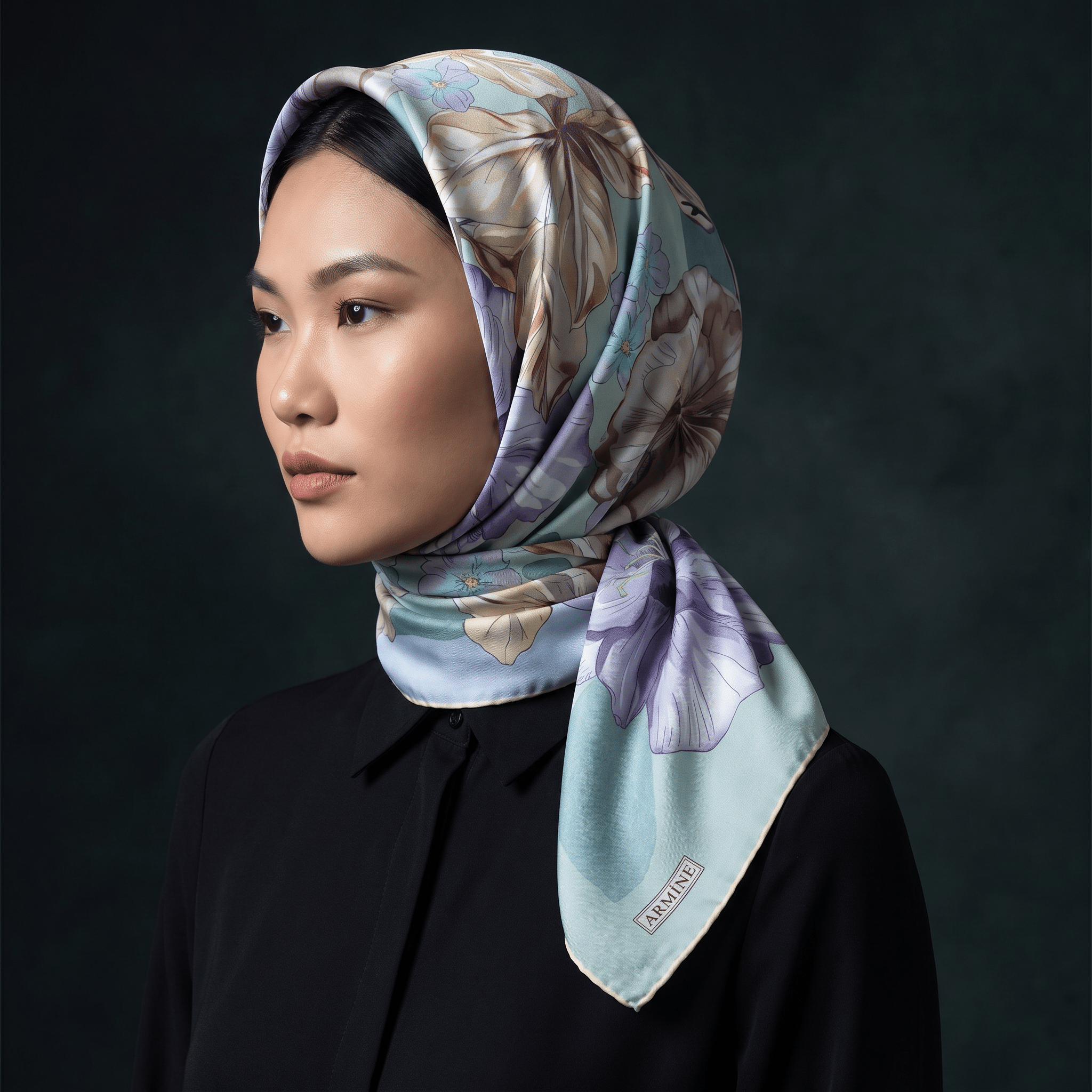 Armine İpek Eşarp 2026 Yaz 9529-81 Su Yeşili
