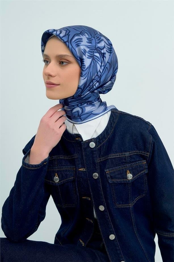 Armine İpek Eşarp 2026 Yaz 9539-31 Mavi