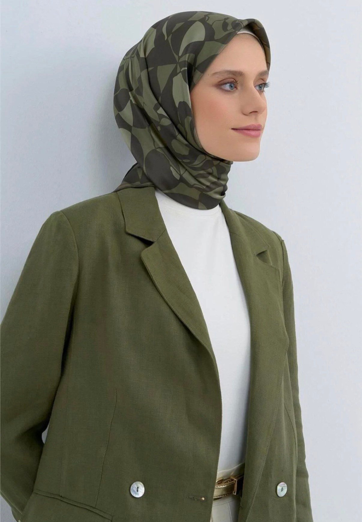Armine İpek Eşarp 2026 Yaz 9551-53 Yeşil