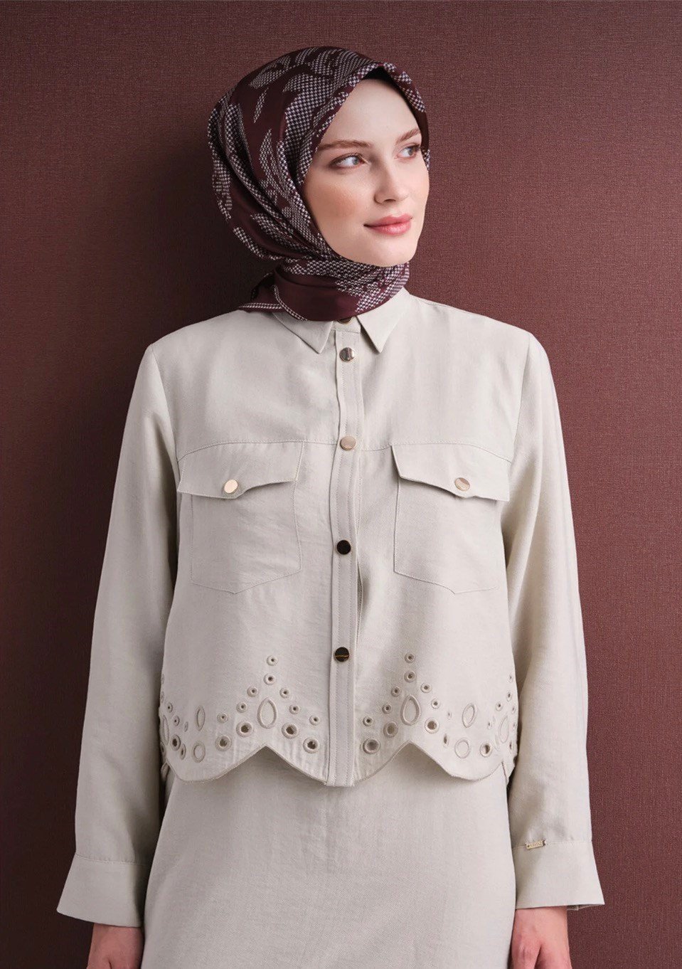 Armine Twill İpek Eşarp 9645-52 Bordo