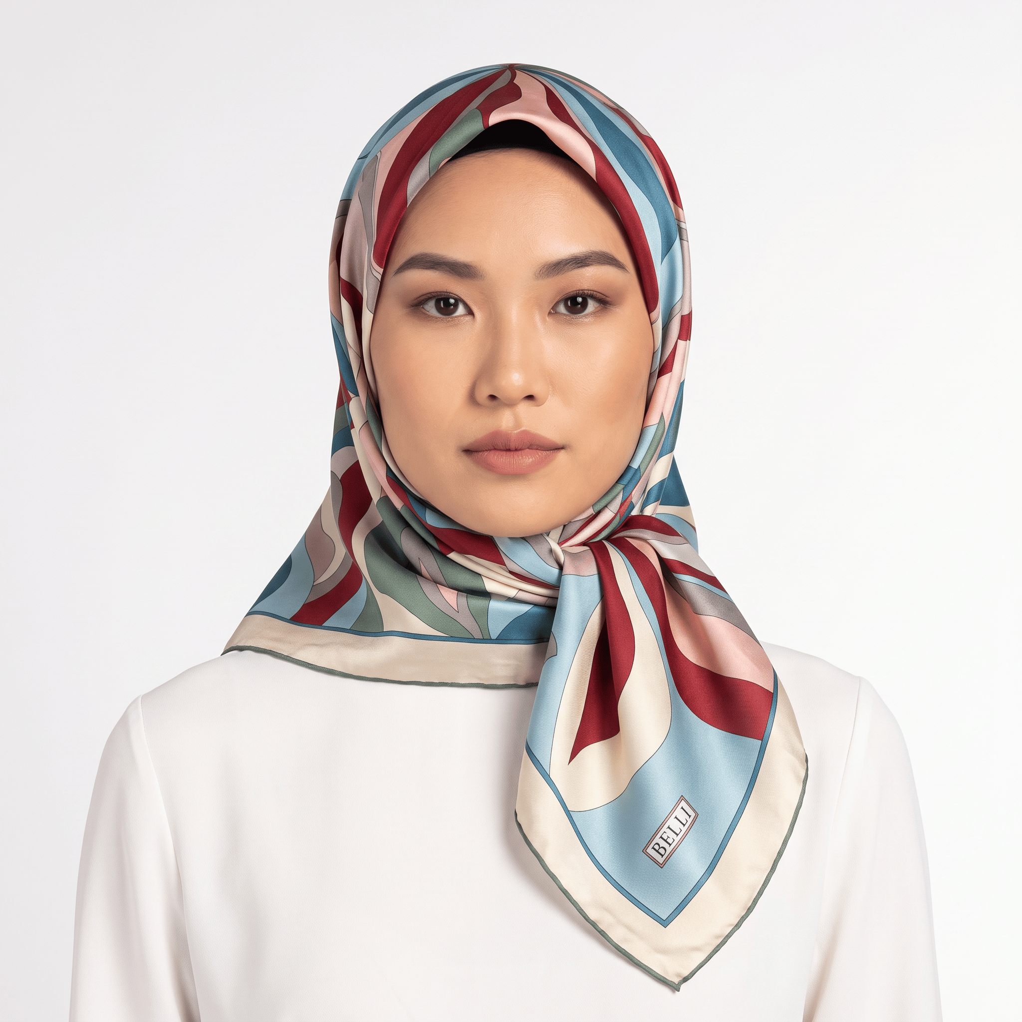 Belli Twill İpek Eşarp 26 Yaz 4108-02 Çok Renkli
