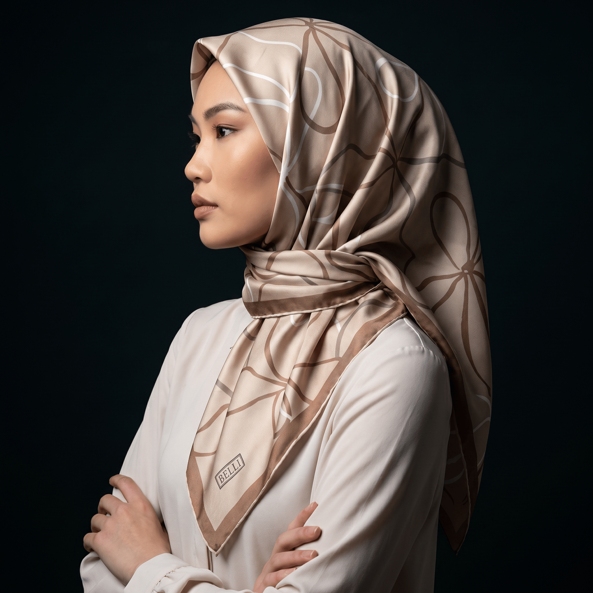 Belli Twill İpek Eşarp 26 Yaz 4113-58 Camel