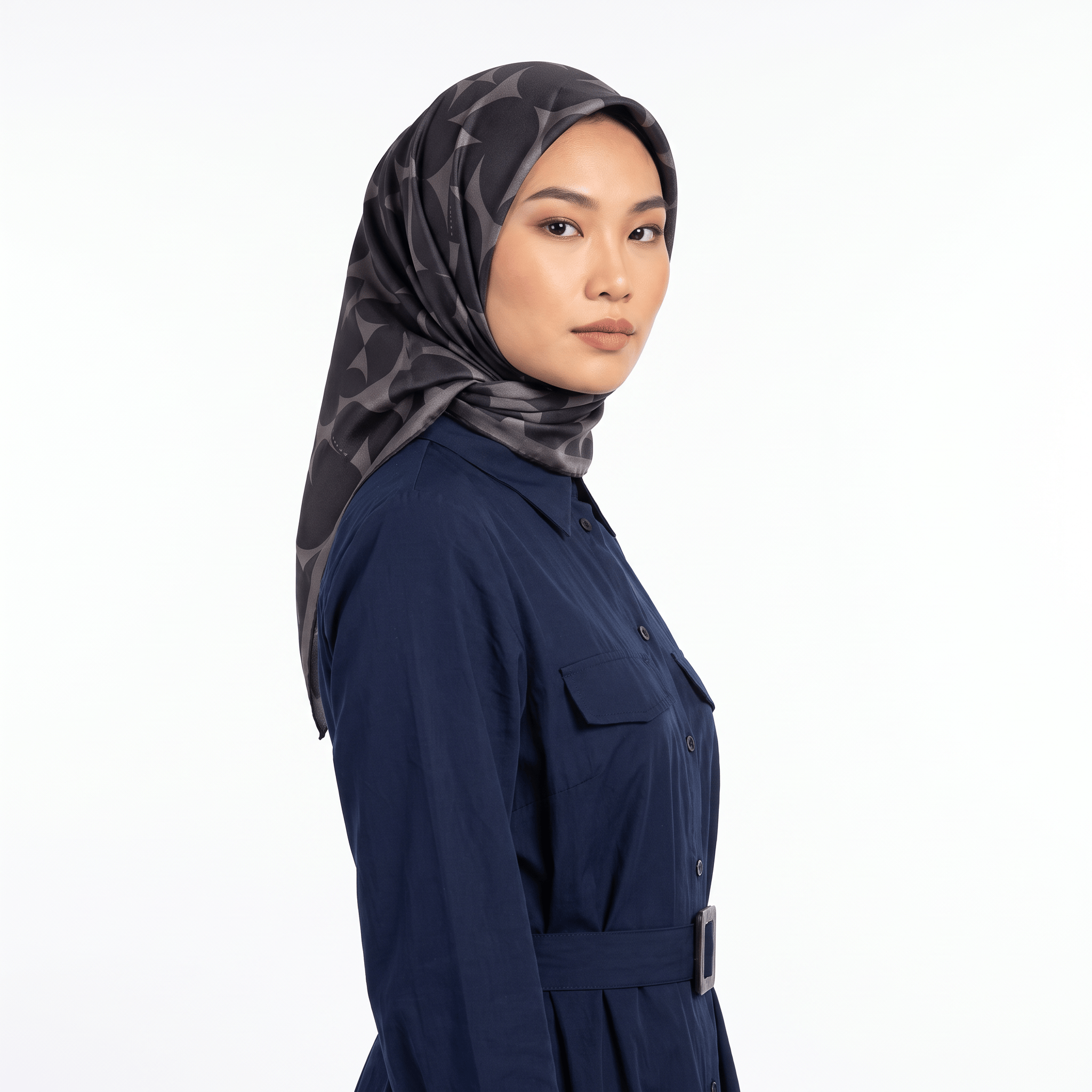 Belli Twill İpek Eşarp 26 Yaz 4117-04 Siyah