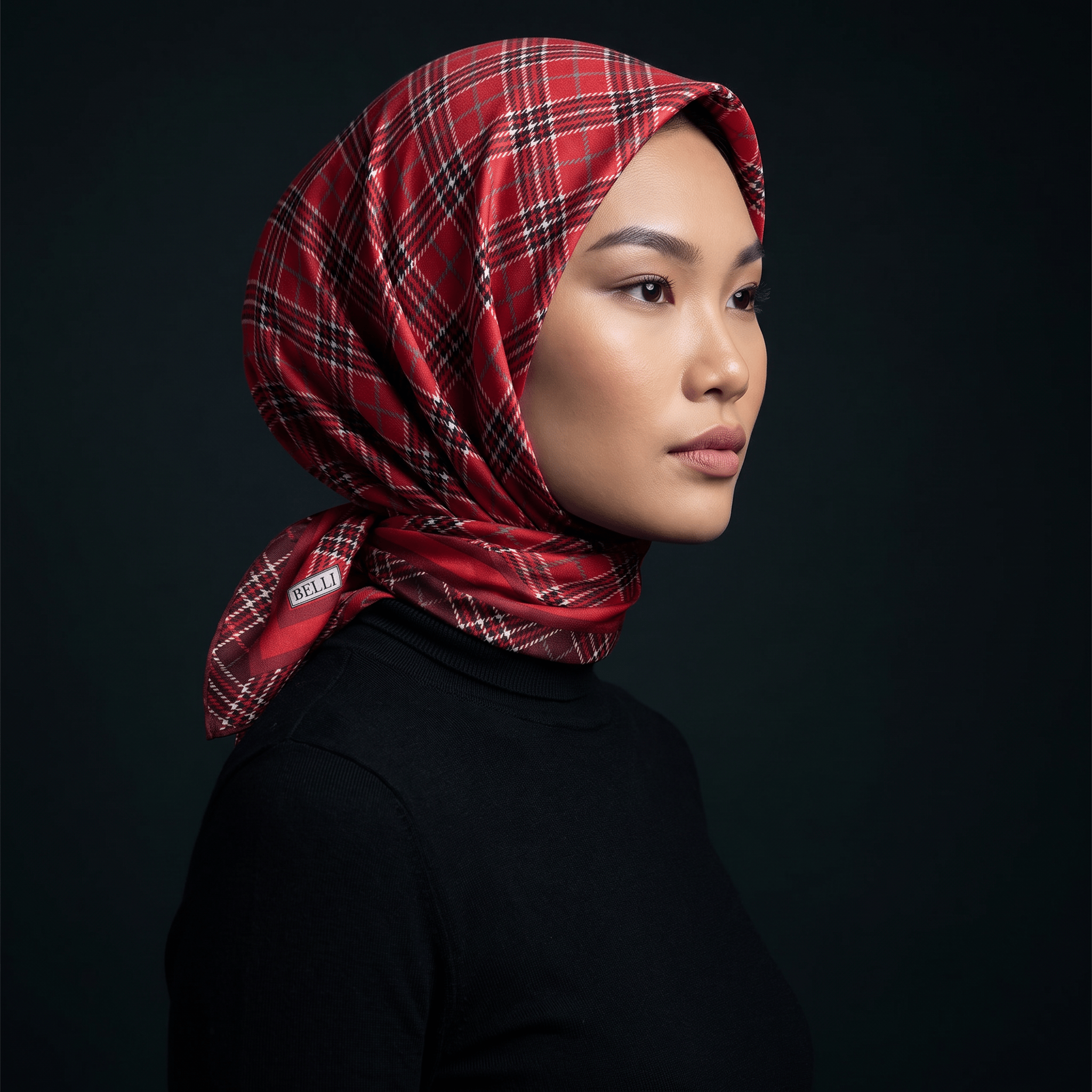 Belli Twill İpek Eşarp 26 Yaz 4218-85 Kırmızı