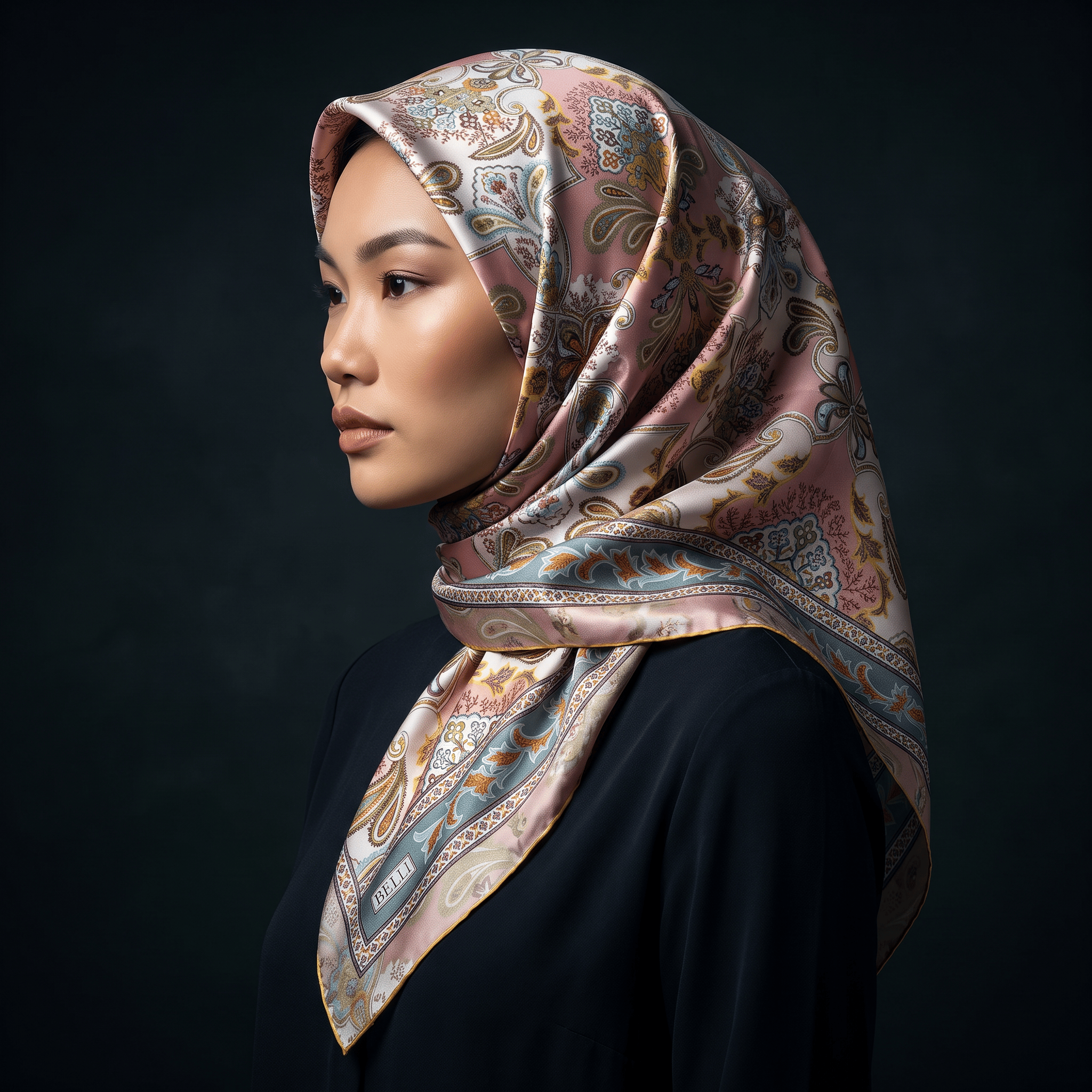 Belli Twill İpek Eşarp 26 Yaz 4304-32 Çok Renkli
