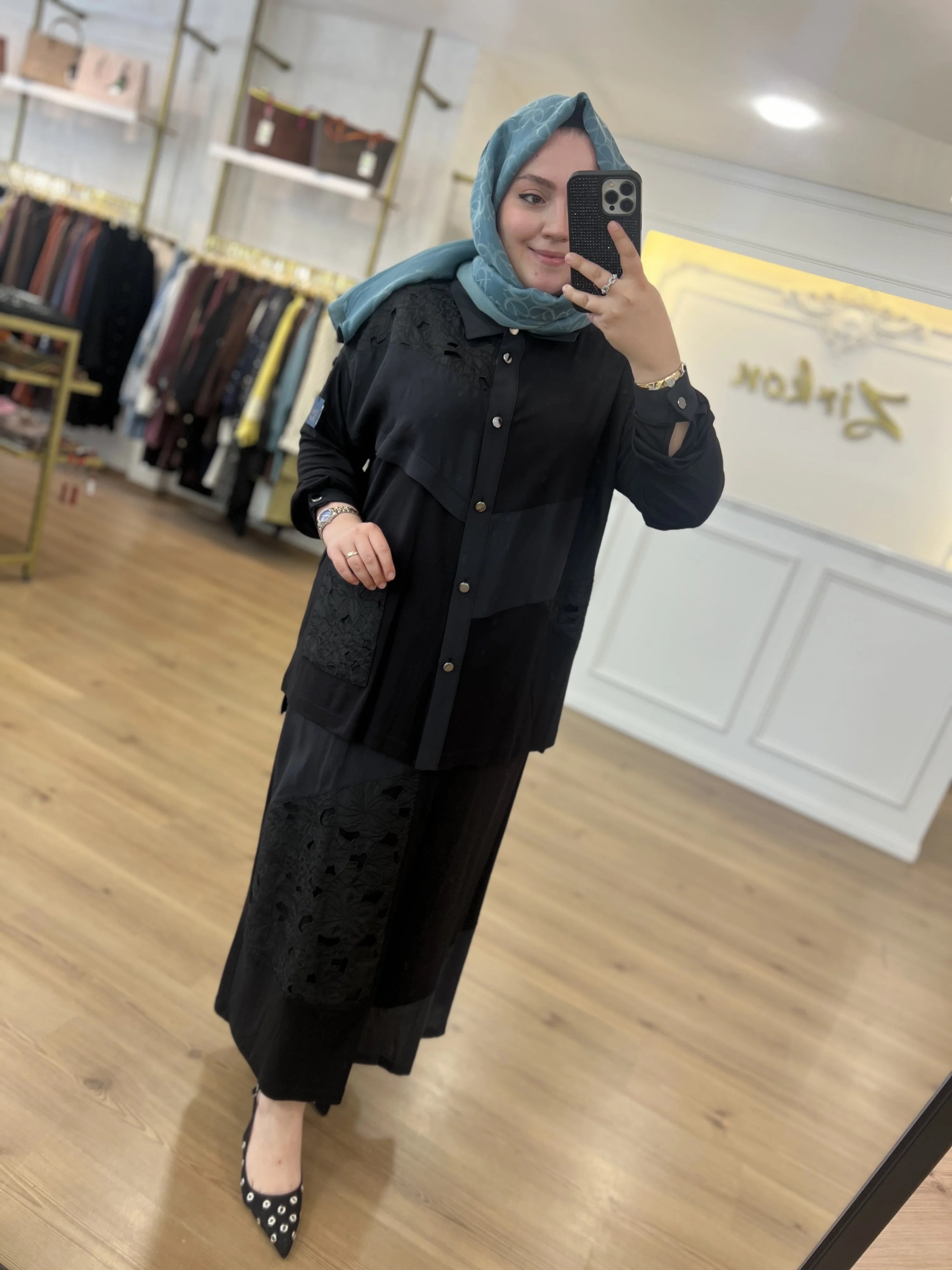 FATMA DANIŞMAN Güpürlü Etek Takım
