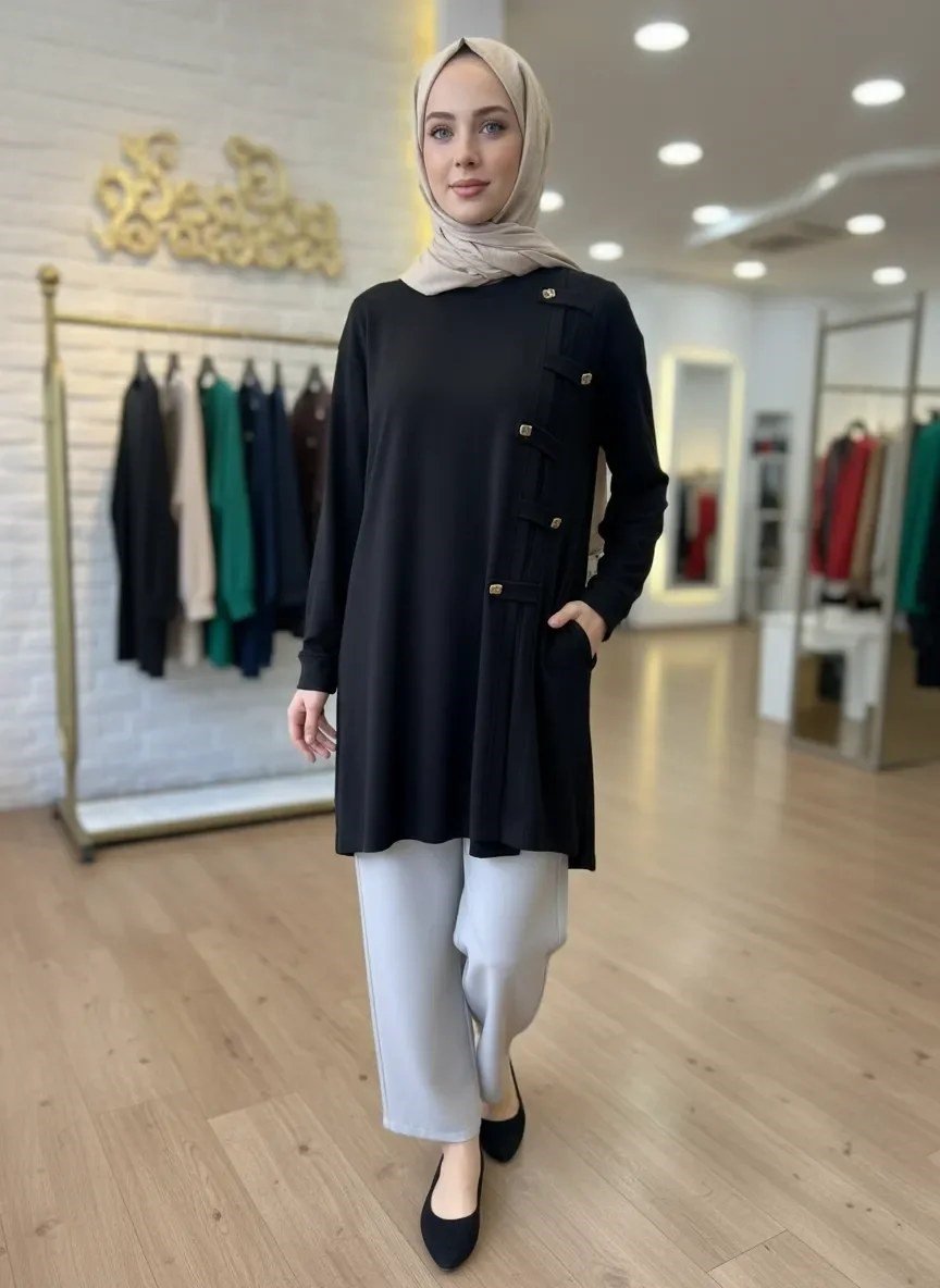 LEVİDOR GOLD DÜĞME DETAYLI SWEAT