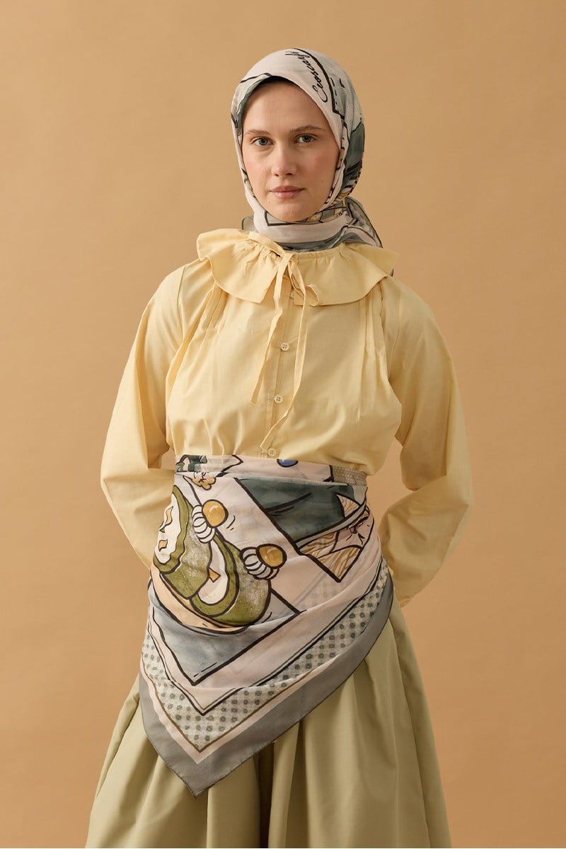Yeşil Vaha Pamuk Eşarp