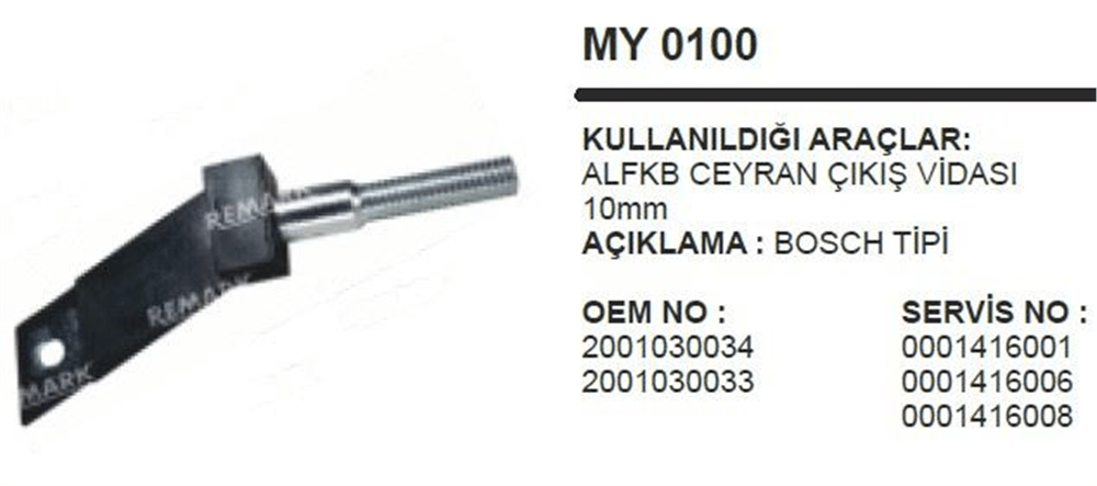 ALFKB Marş Ceryan Çıkış Cıvatası 10MM