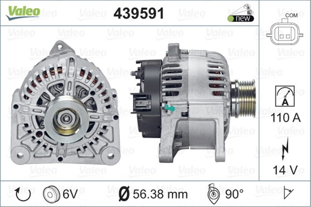 Alternatör 12V 110A GT RS Wind – Renault Clio III, Kangoo, Megane II vb.