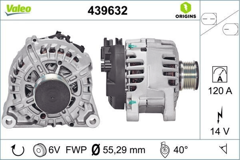 Alternatör 12V 120A 2008+ – Ford Fiesta