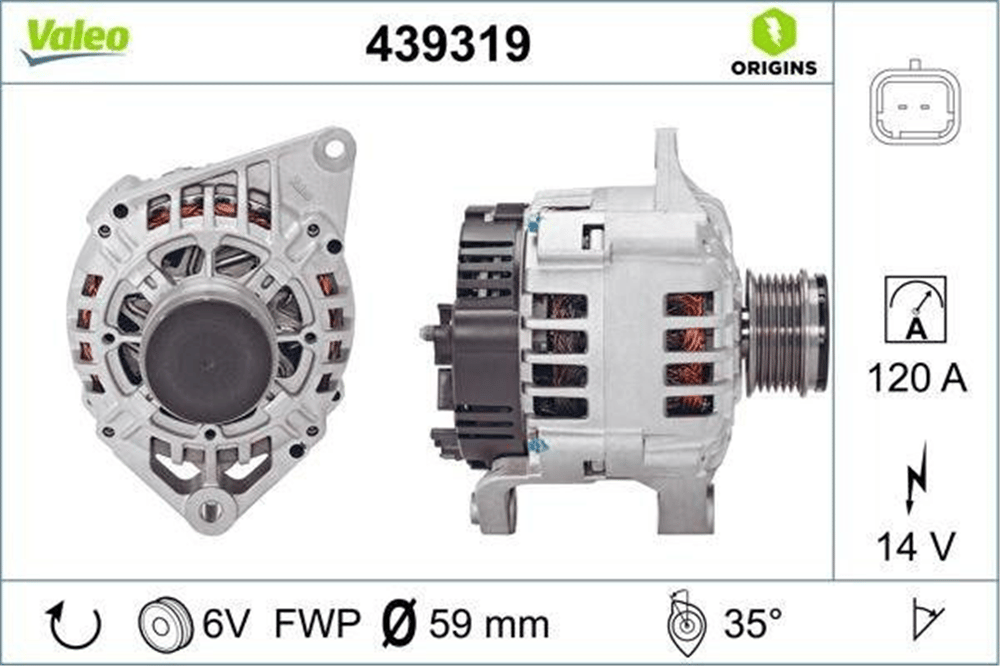 Alternatör 12V 120A DI Klimalı – Renault Espace III, Laguna I, Megane I vb.