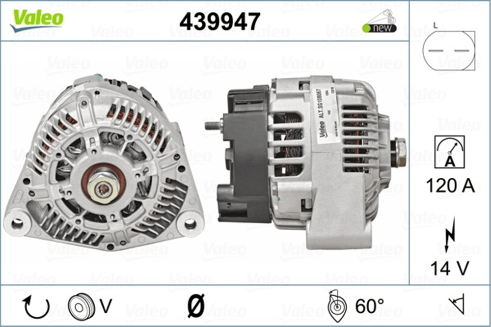 Alternatör 12V 120A – Massey Ferguson Agco Perkins (439947)