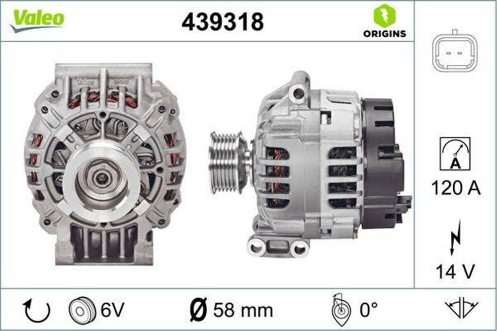 Alternatör 12V 120A – Renault Clio II, Laguna II, Megane I vb.