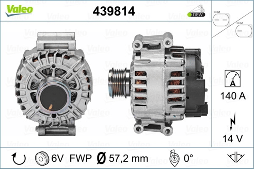 Alternatör 12V 140A – Volkswagen Skoda Audi 2010-2026