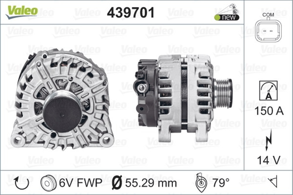 Alternatör 12V 150A 207CC Com LIN2 Uçlu – Peugeot Partner, 207, Citroen C3 vb.