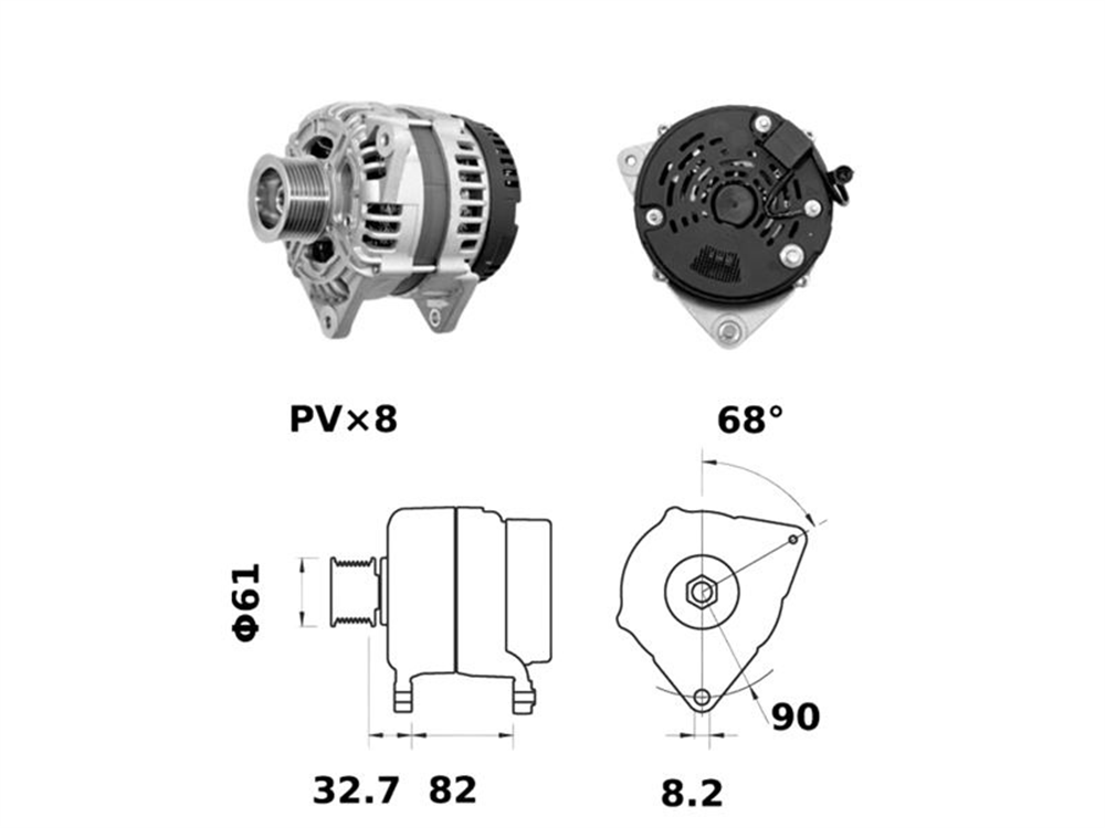 Alternatör 12V 150A – Case Puma New Holland T6 T7 T8 Steyr 2012+