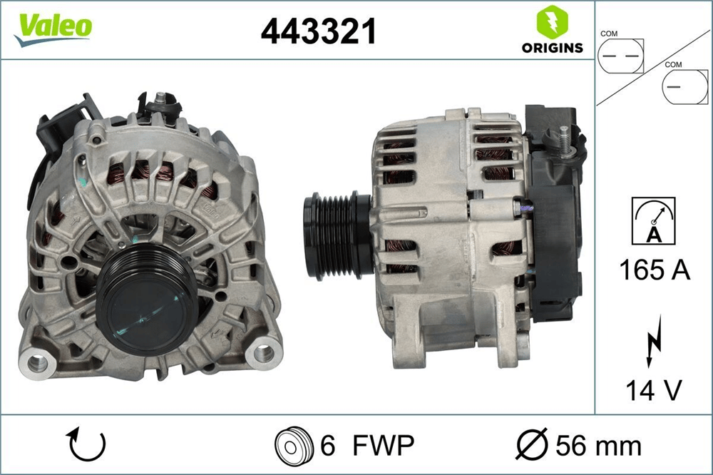 Alternatör 12V 165A Ecoblue 2015+ – Ford Ecosport, Focus IV, Tourneo vb.