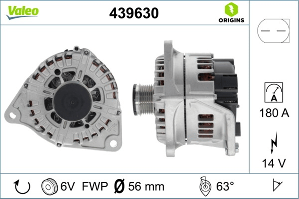 Alternatör 12V 180A LIN-D Uçlu – Fiat Ducato, Citroen Jumper III, IVECO Daily IV vb.