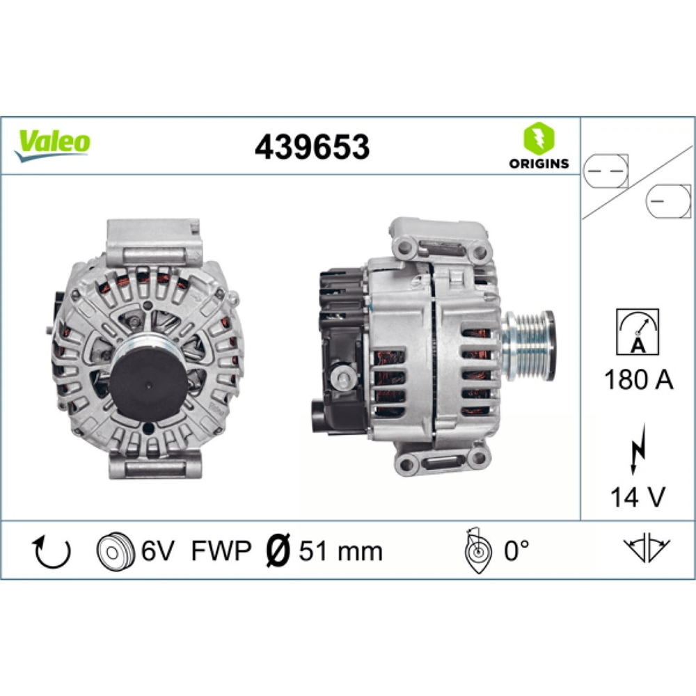 Alternatör 12V 180A – Mercedes Sprinter, Viano, Vito vb.