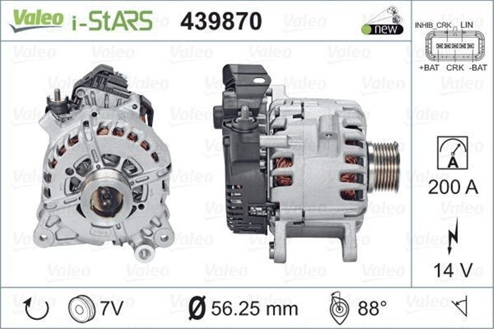 Alternatör 12V 200A Start Stop – Nissan Qashqai II, X-Trail III 2014+