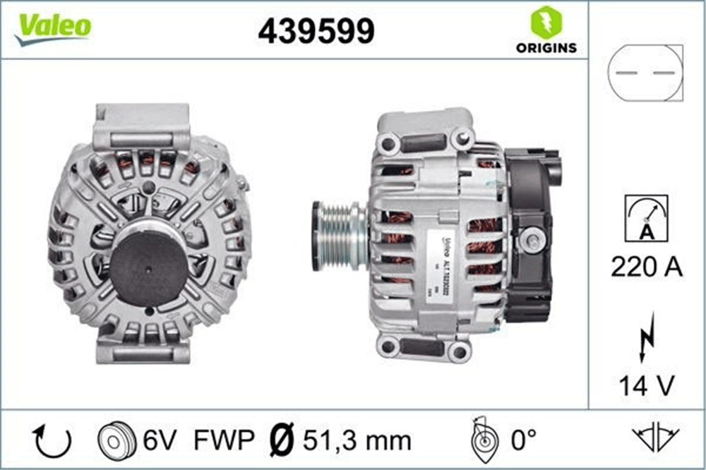 Alternatör 12V 220A 313 310 – Mercedes Sprinter 315