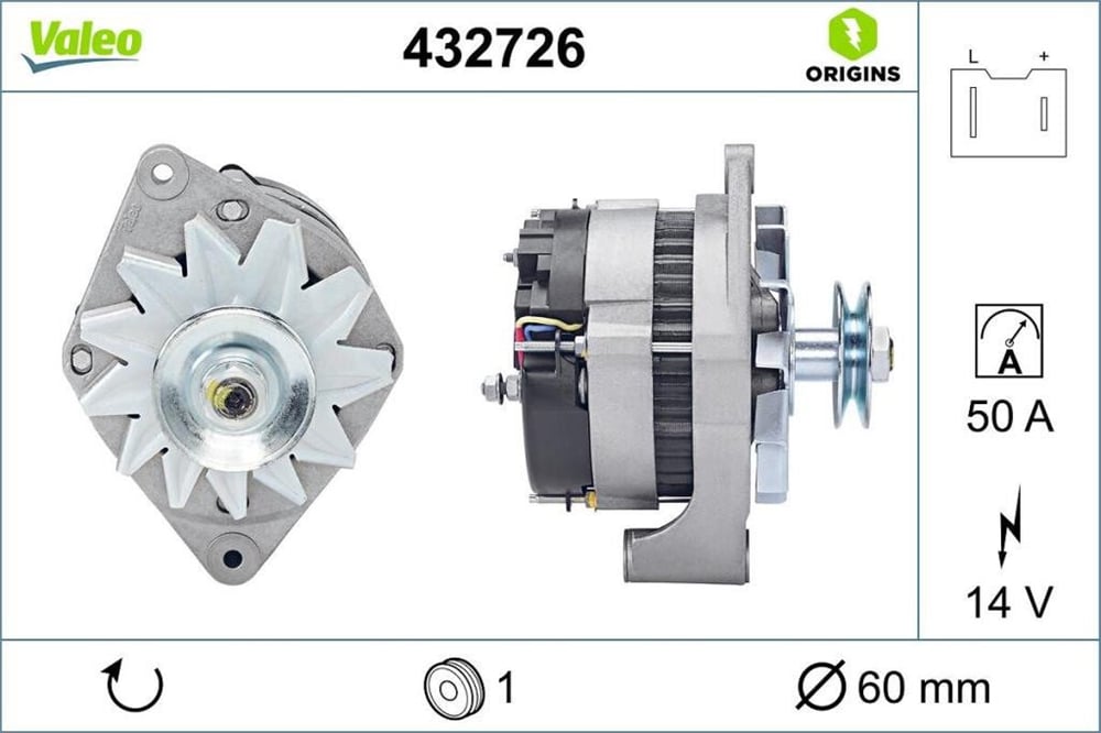Alternatör 12V 60A Fairway CL – Renault 9 (R9), Broadway, Dacia Spring vb.