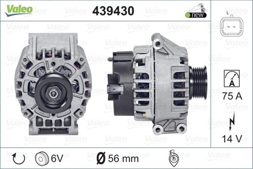 Alternatör 12V 75A – Renault Clio II 16V, Kango, Kangoo 16V 4×4, Laguna 16V, Megane Scenic 16V, Dacia Logan, Sandero, Nissan X76