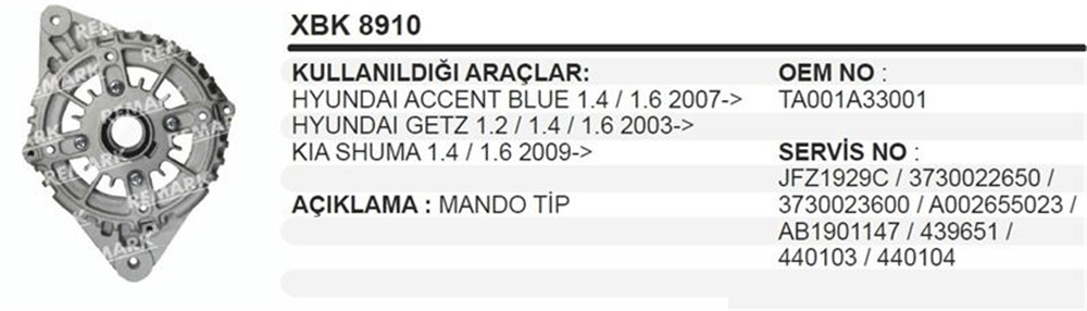 Bilya Kapağı Mando – Accent Blue Kia