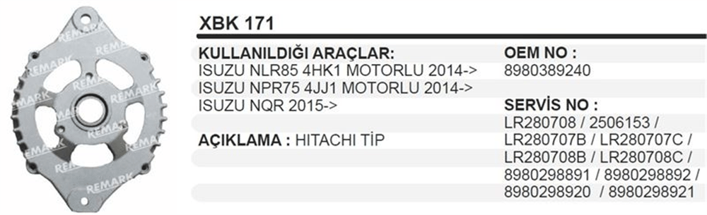 Bilya Kapağı Vakumsuz 80A 2013+ – Isuzu NLR, NPR