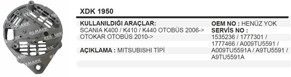 Diyot Taraf Kapağı – Mitsubishi Scania Otobüs Otokar