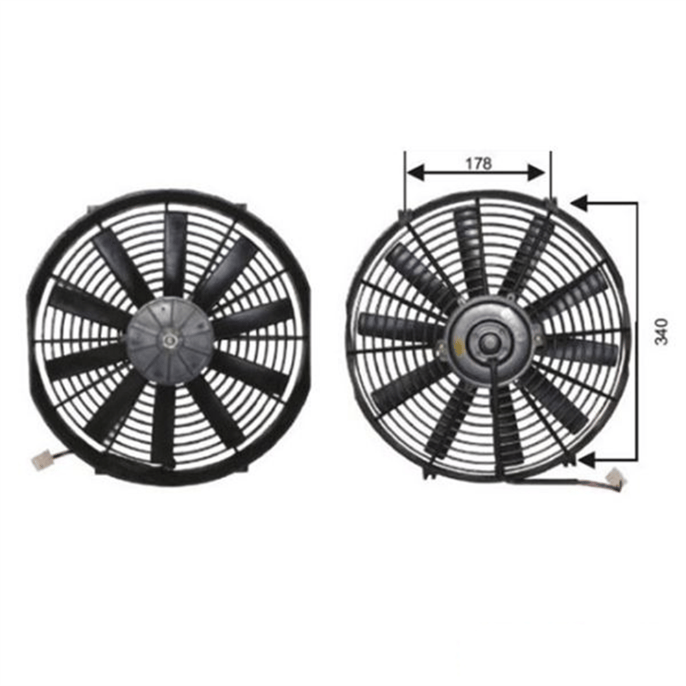 Fan Motoru 12V Üniversal Pervaneli 14 Inch 330MM