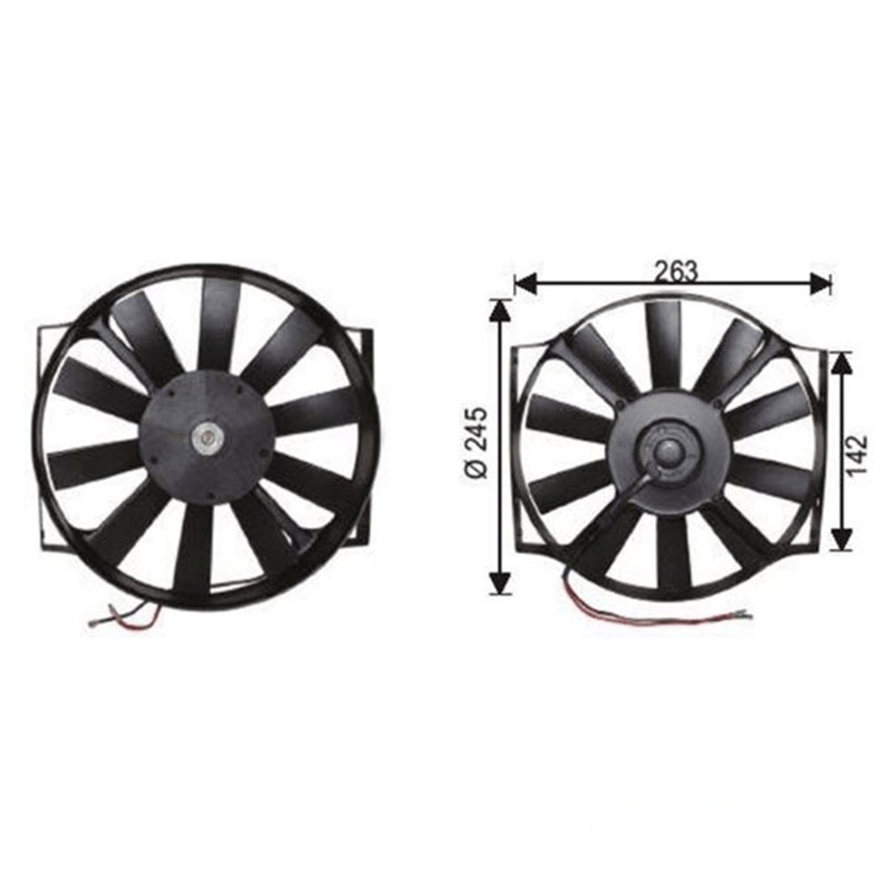 Fan Motoru 24V Üniversal Pervaneli 60W 245MM